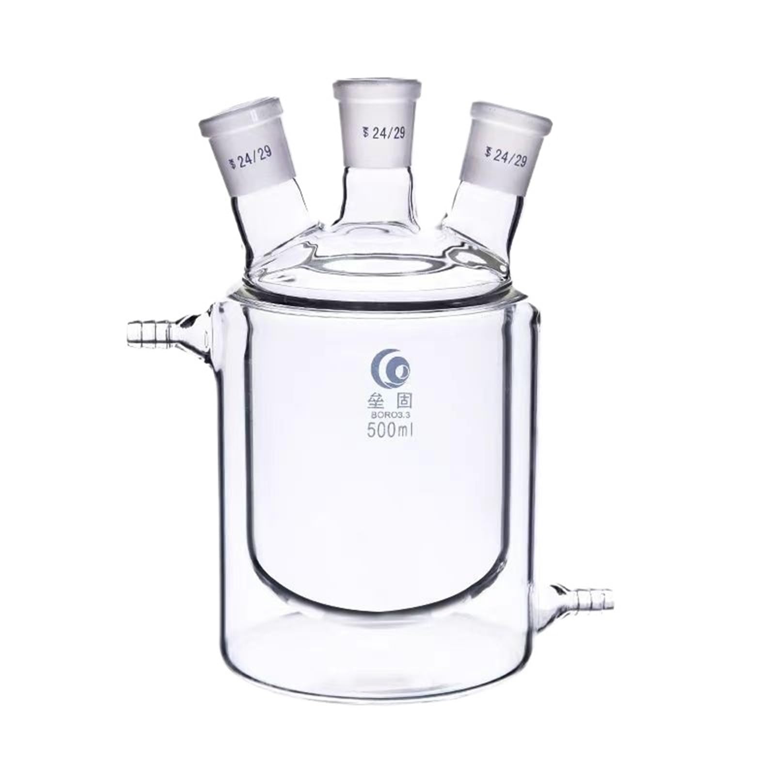 matraz de fondo redondo， Botella de reacción con camisa de una sola boca, doble capa, fondo plano, borosilicato alto, 25-1000 ml, calibre 24(50mL caliber 24)