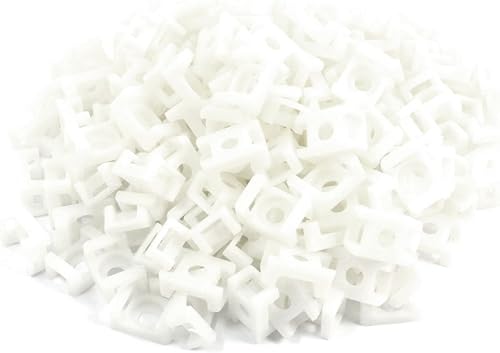 uxcell Base de sillín de montaje de cable de plástico, 0.354 in de ancho máximo de amarre, 200 piezas, blanco