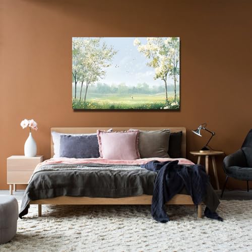 Toile forêt de printemps 40x60cm pour décoration salon - 4