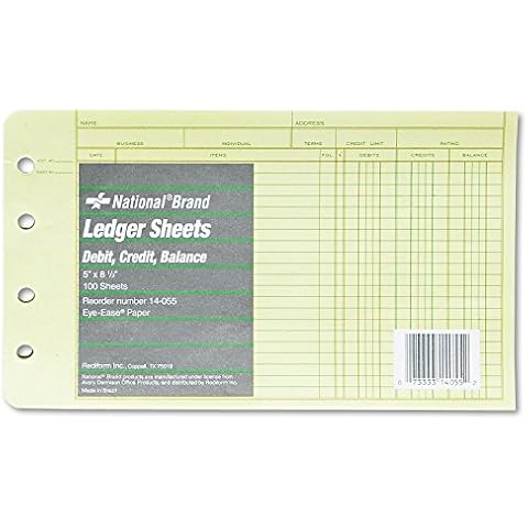 Rediform Extra Sheets for 4-Ring Ledger Binder, 5 x 8.5 Inches, 100 per Pack (14-055) Cover
