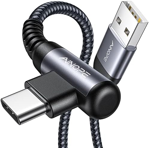 USB C Kabel 90 Grad Winkel [2Stück 2m] Schnellladung, Ladekabel USB C Nylon Type C Kabel für Samsung Galaxy