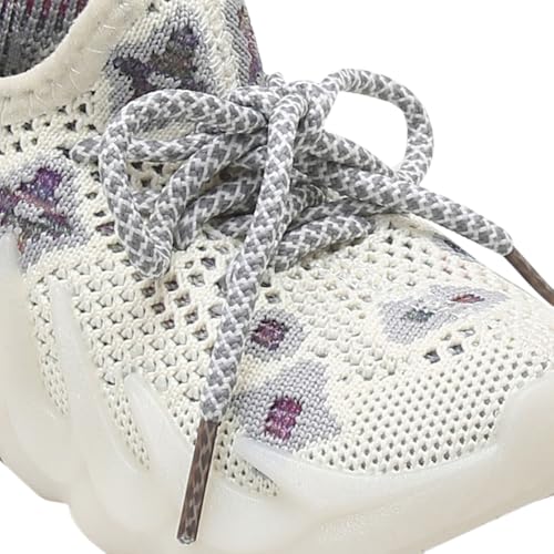 Image of Hopscotch Baby Boys and Baby Girls Mesh Applique Art Printed Lace Athletic Shoes in Beige Color