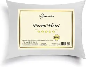 Travesseiro Infantil Percal Hotel 30x45cm, Toque Macio de Luxo, 100% Fibra de Poliéster Siliconada, Antialérgico, Lavável, Branco