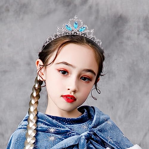 PLABBDPL ELSA Tiara Kristallkrone mit Strasskamm für Brautkrone,Hochzeit,Abschlussball,Festzug,Prinzessinnenpartys,Hochzeit Tiara,Diadem Kinder,Prinzessin Kronekrone, Damenkrone Geburtstag Partys