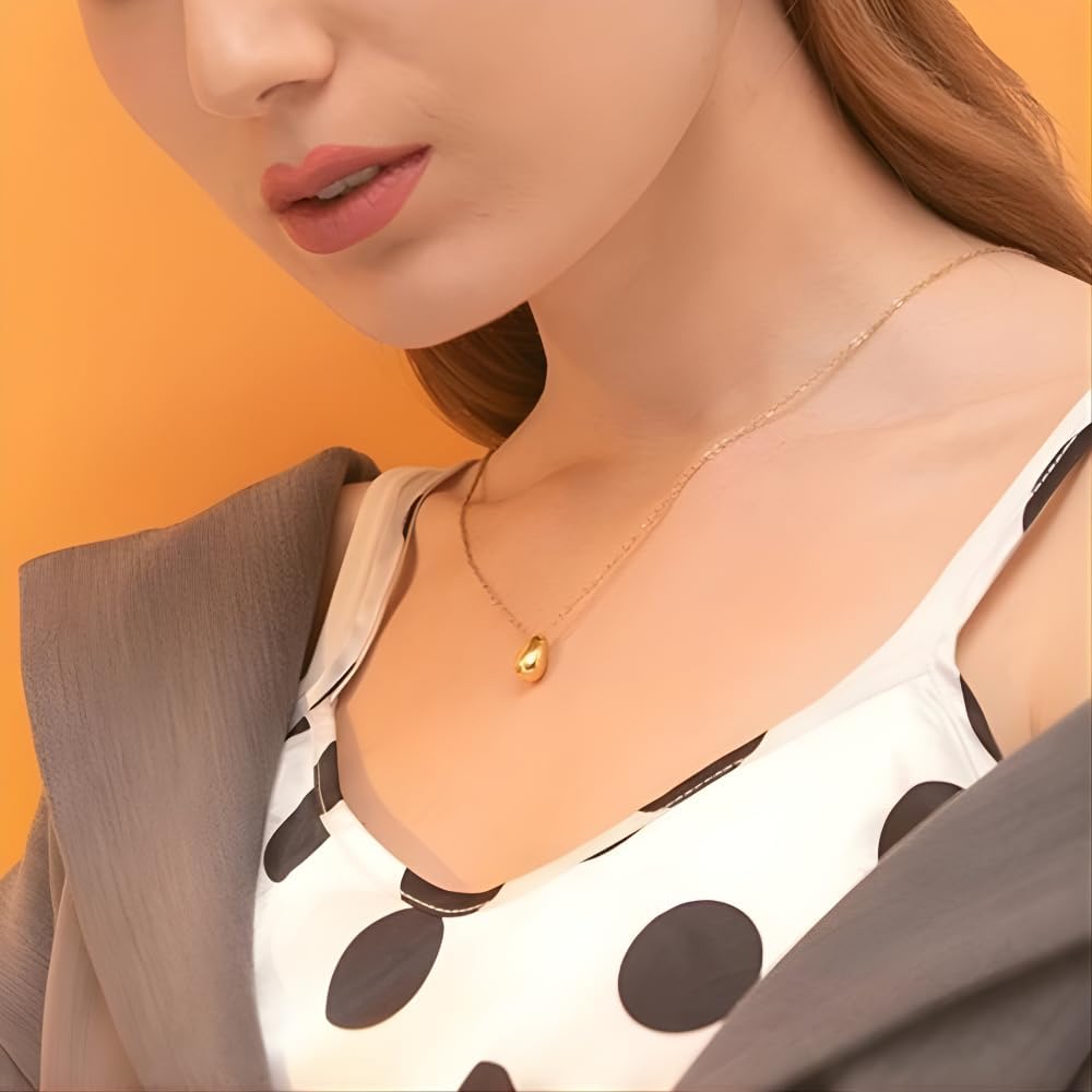 14K Gold Plated Pear Pendant Necklace for Women – Dainty Teardrop Cubic Zirconia Necklace, Minimalist Gold Jewelry, Adjustable Chain, Elegant Gift for Her - Image 2