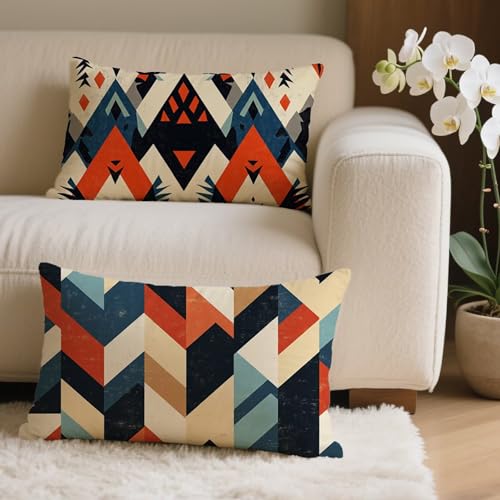 Outdoor Cushions 30x60 cm Set of 2, Color Cushion Covers 12x20inch Waterproof Linen Cushion Covers Rectangle Decorative Geometry Pillow Cases Garden Cushions for Sofa Bed Decor, Gifts for Women Q-840 Outdoor Cushions 30x60 cm Set of 2, Color Cushion Covers 12x20inch Waterproof Linen Cushion Covers Rectangle Decorative Geometry Pillow Cases Garden Cushions for Sofa Bed Decor, Gifts for Women Q-840