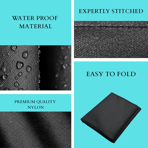 Image of Primium Carrom Board Cover with Strong Handle - Waterproof & Dustproof Nylon Storage Bag, Zipper Chain Closure, Extra Pouch for Coins, Striker & Powder, Lightweight & Durable - Black (38 x 38)