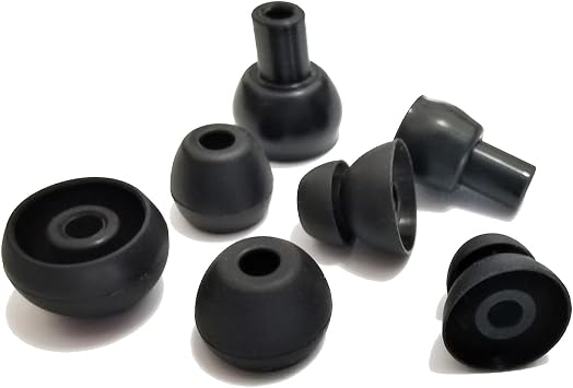 Replacement Ear Tips for Beats Flex, X,Powerbeats Pro & 3/2/4 | Silicone Earbuds Tips for Beats Earbuds, by Dr Dre, Double Flange Tips, 8 Pairs Black