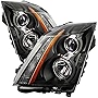 VIPMOTOZ Black Housing OE-Style Projector Headlight Headlamp Assembly For 2008-2013 Cadillac CTS Halogen Model, Driver & Passenger Side