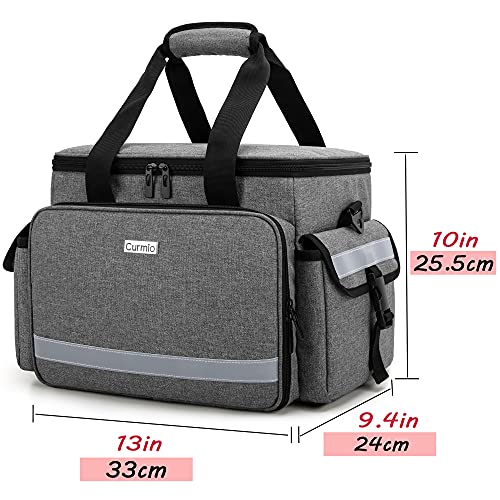 image for CURMIO Medical Bag, Empty First Aid Bag with Dividers for Home Health 