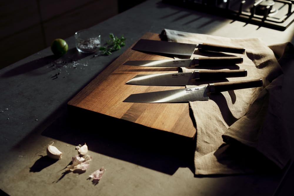 Fissler PrimeCut Fleischmesser 18 cm – Slicer Made in Solingen aus Spezialstahl mit Räuchereiche Griff – extra scharf, handgeschliffen, langlebig