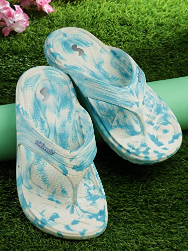 SOLETHREADS ORTHO ELITE MARBLE L | Durable | Sturdy | Light | Comfortable | Shock Absorbent | Slippers | Flip Flops for Women