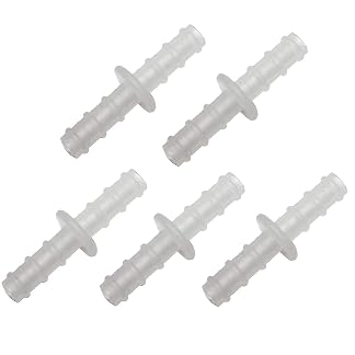 ResOne Oxygen Tubing Straight Connectors, 5‑Pack – Standard 6mm Barbed Male‑to‑Male O2 Hose Couplers for Oxygen Tubing Extensions, Leak‑Resistant, Easy‑Attach Design