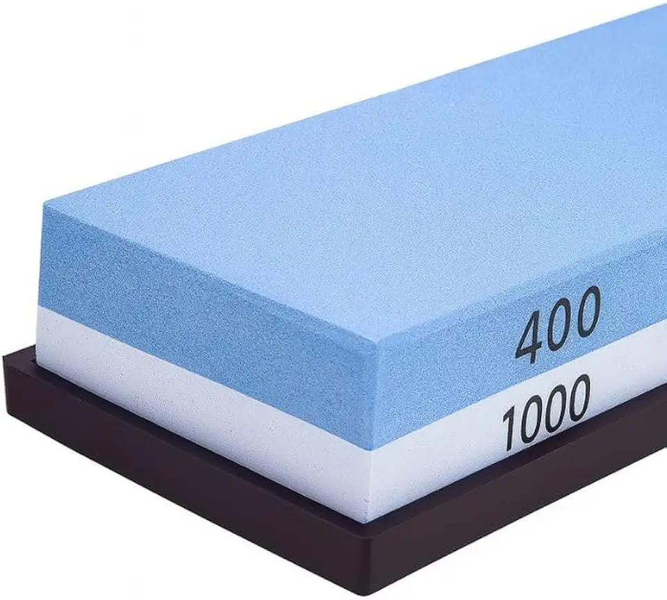 Pedra de Amolar Dupla Face 400/1000 para Facas de Cozinha | Afiador Profissional em Corindon | Ideal para Uso Doméstico e Chef | Alta Durabilidade e Eficiência