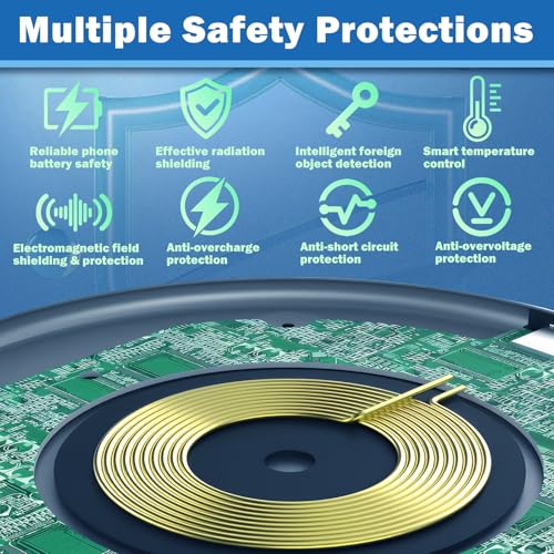 Fast Wireless Charger 35W Qi Charging Pad for iPhone 16 15 14 13 12 11, Samsung Galaxy S25 S24 S23 S22 S21 S20 S10, Universal Wireless Charging Station, Phone Charging Pad with LED Indicator (Black) - Image 2