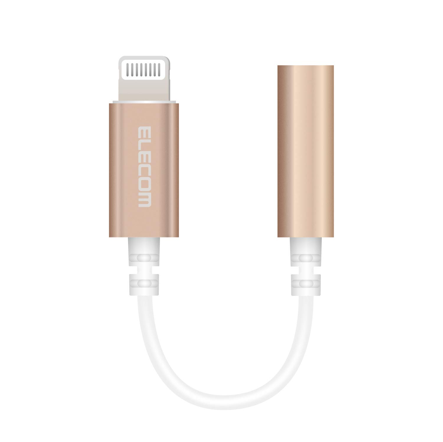 lightning to 4 pole headphone adapter in gold color