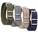 STYLELOVER 4 Pack Nato Watch Bands, Ballistic Nylon Watch Straps - Choices of Colors & Widths 16mm 18mm 20mm 22mm or 24mm