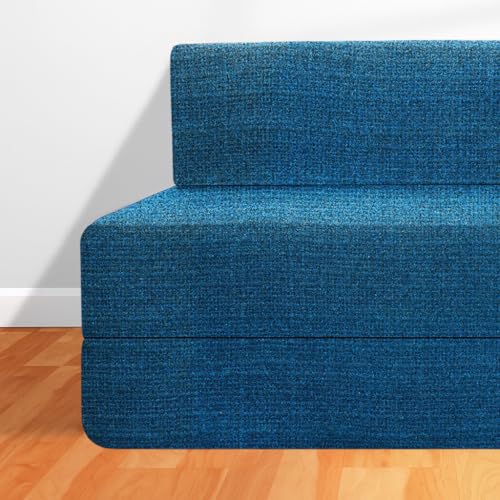 Image of CELLBELL Comfy Sofa Cum Bed 6x6.5 Feet | Foldable Dual Use Couch Bed with Soft Cushions, Washable Fabric Cover & Sturdy Frame | Space Saving Modern Design for Living Room, Bedroom & Guest Use (Teal)