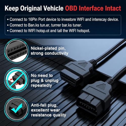 Image of STHIRA OBD2 Extension Cable 1.5m Male to Female Diagnostic Adapter