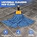 Heavy Duty Commercial Mop Head Replacement Microfiber Tube Mop Heads for Floor Cleaning: 3 Packs Looped End Wet Mop Head Refill for Home Commercial Industrial Use (Blue)
