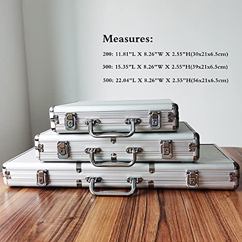 image for SEETOOOGAMES 500pcs Capacity Empty Aluminum Poker Chip Case Only, Silv