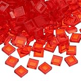 PATIKIL 333 Piezas De Bloques Planos Al por Mayor 1x1 Baldosas Cuadradas Rojo Brillante Clásicas Superficie Lisa Accesorios De Mini Bloques De Construcción Compatibles con Kits Ladrillos