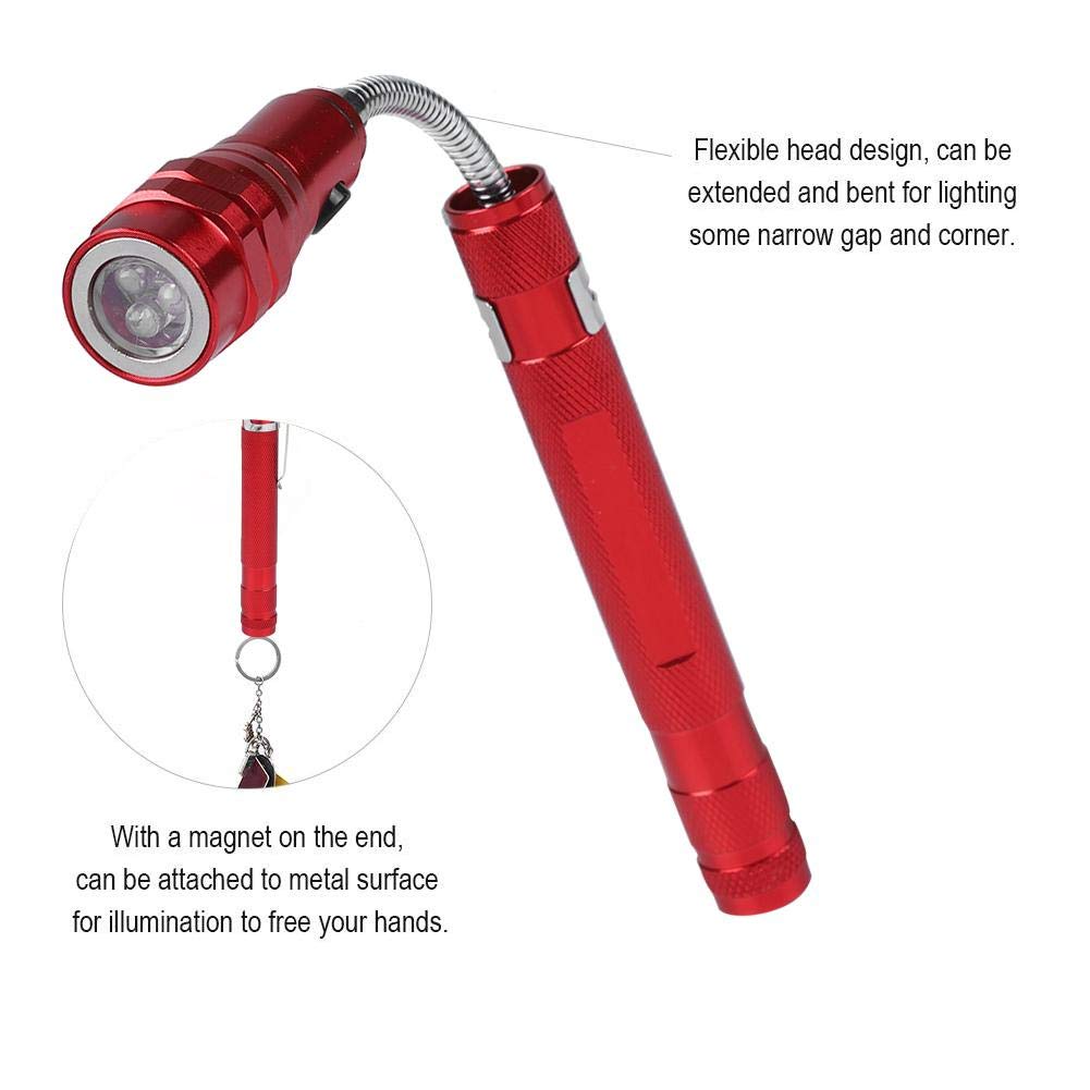 Torcia Magnetica Flessibile Con Testa Magnetica E 3 LED Luminosi - Lunghezza Max 56,5 Cm - 4