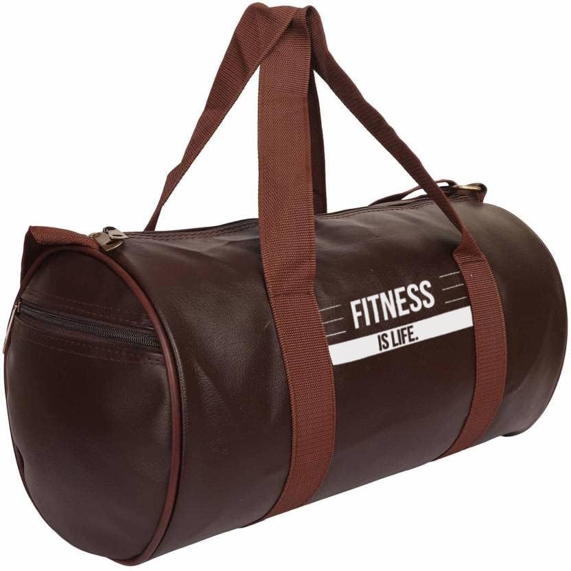 Fitness is Life Basic Duffle Gym Bag| Fitness Bag | Sports Kit Bag | Training Bag | Shoulder Bag | Travel Carry Bag, with Adjustable Shoulder Strap, for Men/Women (Brown, 20L)-image-23