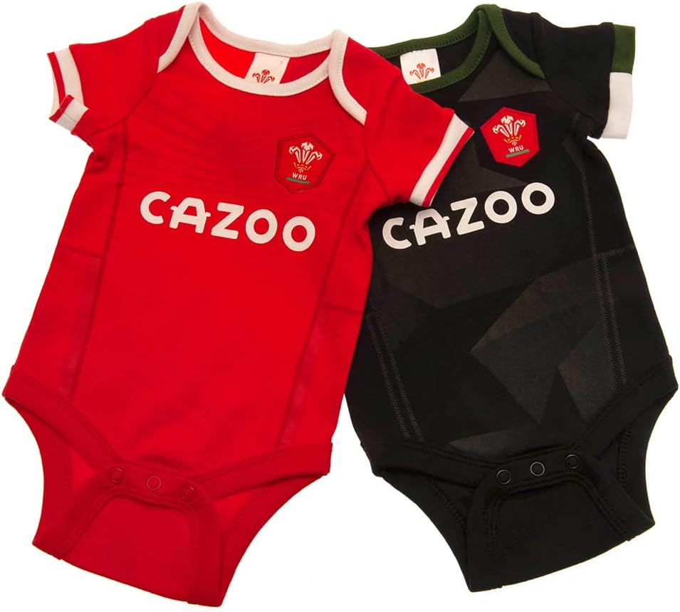 Baby Babies 2 Pack Wales Welsh Rugby Bodysuits Vests Pyjamas Home