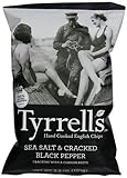 Tyrrells English Potato Chips, Sea Salt and Black Pepper, 5.3 Ounce (Pack of 12)
