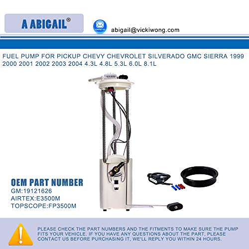 Fuel Pump E3500M Compatible with Chevy Pickup Silverado GMC Sierra 1999 2000 2001 2002 2003 2004 4.3L 4.8L 5.3L 6.0L 8.1L w/sending unit fuel pressure sensor by A ABIGAIL - Image 2