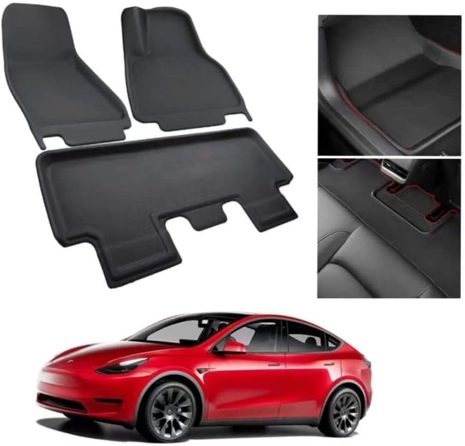 Tesla Model Y Premium All Weather Floor Mat with Front and Rear Set (AU