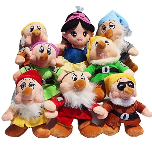 fangzhuo Peluches 8 Unids/Set Blancanieves Y Los Siete Enanitos Juguetes De Peluche Blancanieves...