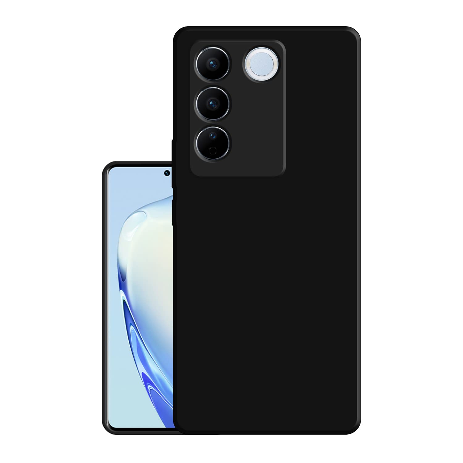 HELLO ZONE Rubber Exclusive Matte Finish Soft Back Case Cover for Vivo V27 Pro 5G - Black (B0BX9J18CS) Amazon Price History, Amazon Price Tracker