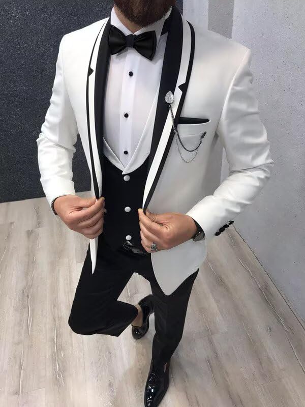 Fashion Prom Suits for Men Slim Fit Elegant Wedding Tuxedo for Men 3 Piece Set for Party STXZ0292