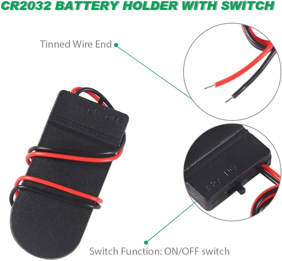 (Pack of 50) 2 x 3V CR2032 Coin Cell Battery Holder with Leads image 2