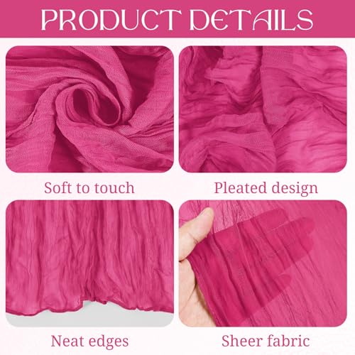 Pesonlook 12er Set Gaze-Tischläufer für Hochzeiten, 55 x 300 cm, Heißrosa – Ansicht 3