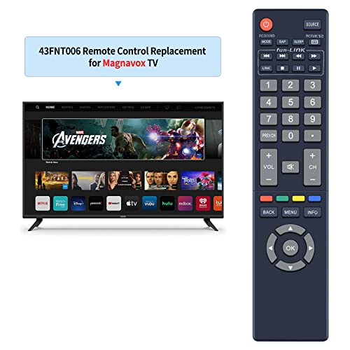 43Fnt006 Replacement Remote Control Compatible For Magnavox Tv 32Me402V/F7 39Me313V/F7 39Mf412B/F7 39Me413V/F7 40Me313V/F7 40Me314V/F7 40Me324V/F7 43Me345V/F7 A 50Me313V/F7 50Me314V/F7 55Me314V/F7 #TOP1