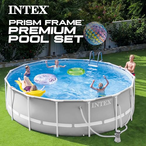 Image of Intex Prism Frame 12ft x 30in Round Above Ground Swimming Pool Set w /Pump