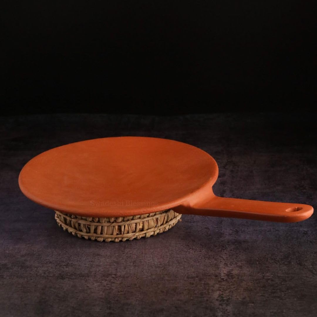 Swadeshi Blessings Tontopf Handi 2,8 Liter – Unglasiert, Mit Deckel, Zum Kochen & Servieren