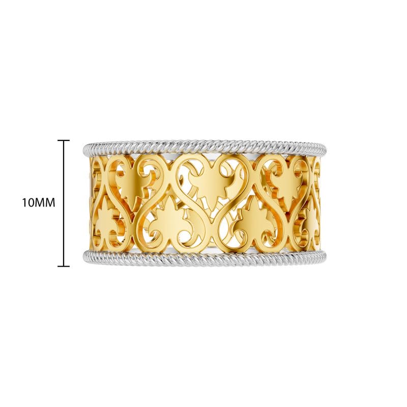 Image of KISNA 9KT / 14KT / 18KT Aurora Filigree Yellow Gold Band For Women | S14