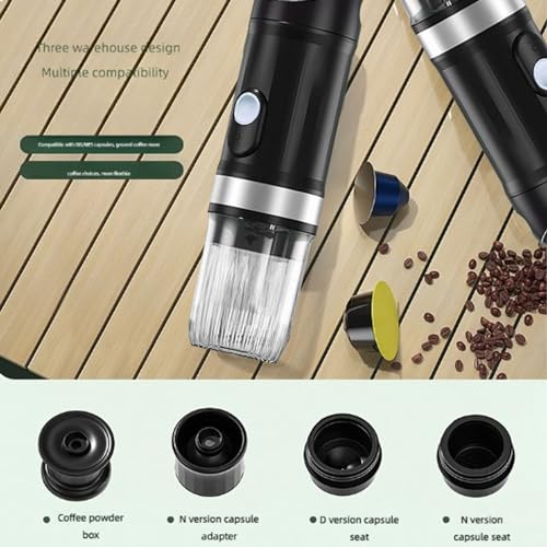 Cafetera portátil con calentamiento 20 bar y capacidad 80 mL miniatura 3