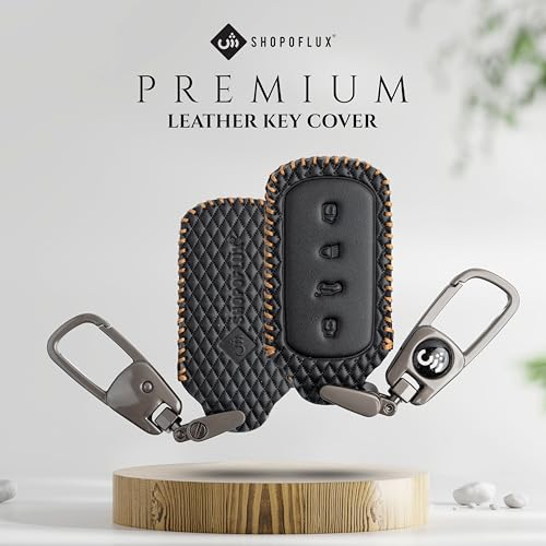 Image of SHOPOFLUX Metal Key Cover Compatible for Tata Curvv | Curvv EV Electric | Sierra | Safari | Harrier | 4 Button Smart Key Only (Metal Black Silicone)