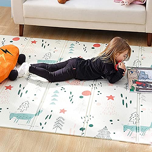 Mocosy XPE Opvouwbare speelmat baby kruipmat waterdichte draagbare gym vloermat voor kleine kinderen niet giftig (150x200x1cm, vos) - Afbeelding 3