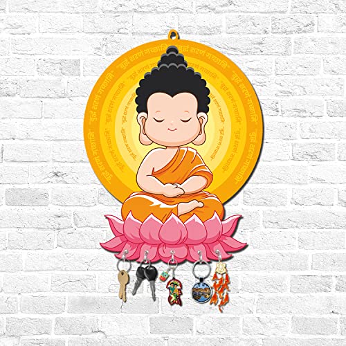 Image of BEE CREATIVE Designer Colorful MDF (Medium-Density Fiberboard) keyholder for Home wall | Key Holder for Home Decor Stylish | Key Hangers for wall | Key Stand with 5 Hooks (KEYHOLD Nirvana)