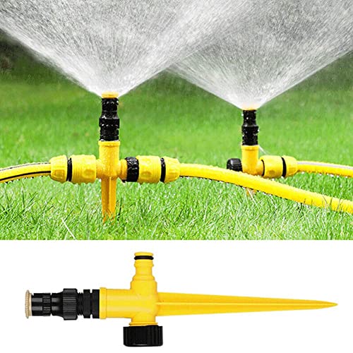 RJSQAQE 360° Rotation Sprinkler, Automatic Rotating Irrigation System, Garden Lawn Sprinkler, Save Water, Plastic, Impulse, 1pc