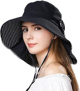 Womens Sun Protection Hats Summer Gardening Fishing Hiking Shade Hat SPF 50 Wide