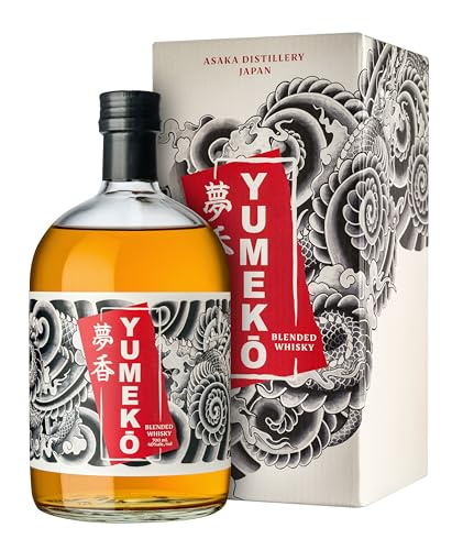 Yumeko Whisky, Whisky Giapponese, 700 ml, Blended, Fermentazione 96h, Doppia Distillazione, Invecchiamento in Botti di Quercia Americana e di Bourbon, Idea Regalo, Whisky con Astuccio Regalo, 40% vol.