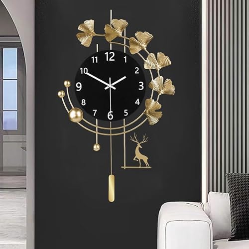 SIN&MI Large Wall Clocks for Living Room, Metal Wall Art