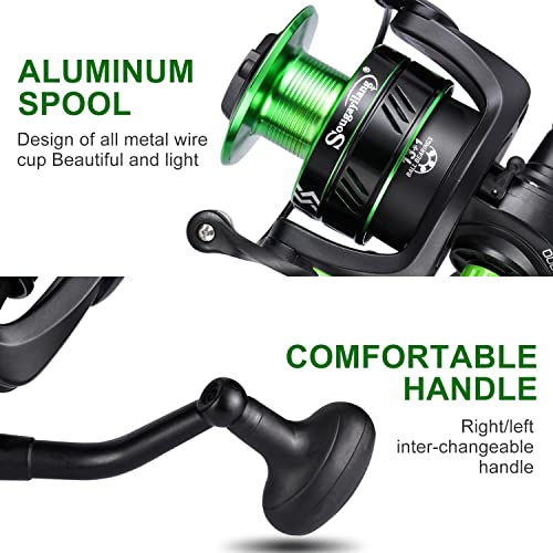 Sougayilang Carp Fishing Reels, Carp Fishing Reel, 13+1BB Spinning Reels, Bait Reels, Soft and Powerful Fishing Reel - Image 4